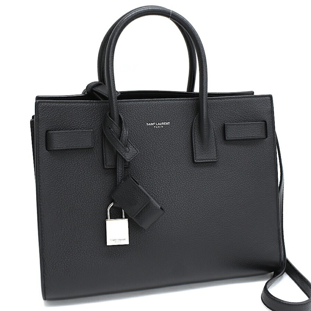 Saint Laurent Paris Sac de Jour tote handbag black leather